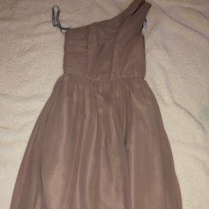 Alfred Angelo taupe one shoulder bridesmaid dress